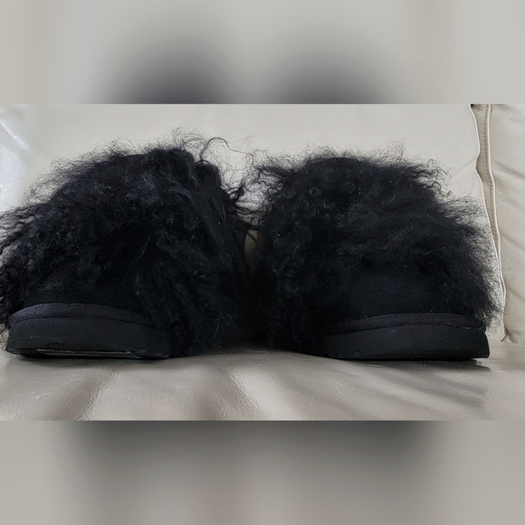 Ugg Mini Mongolian Fluff Bow Boots 100% Wool - Picture 4 of 9